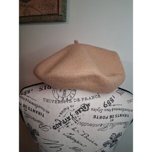 FITS Accessories Tan Wool Blend French Beret Hat One size